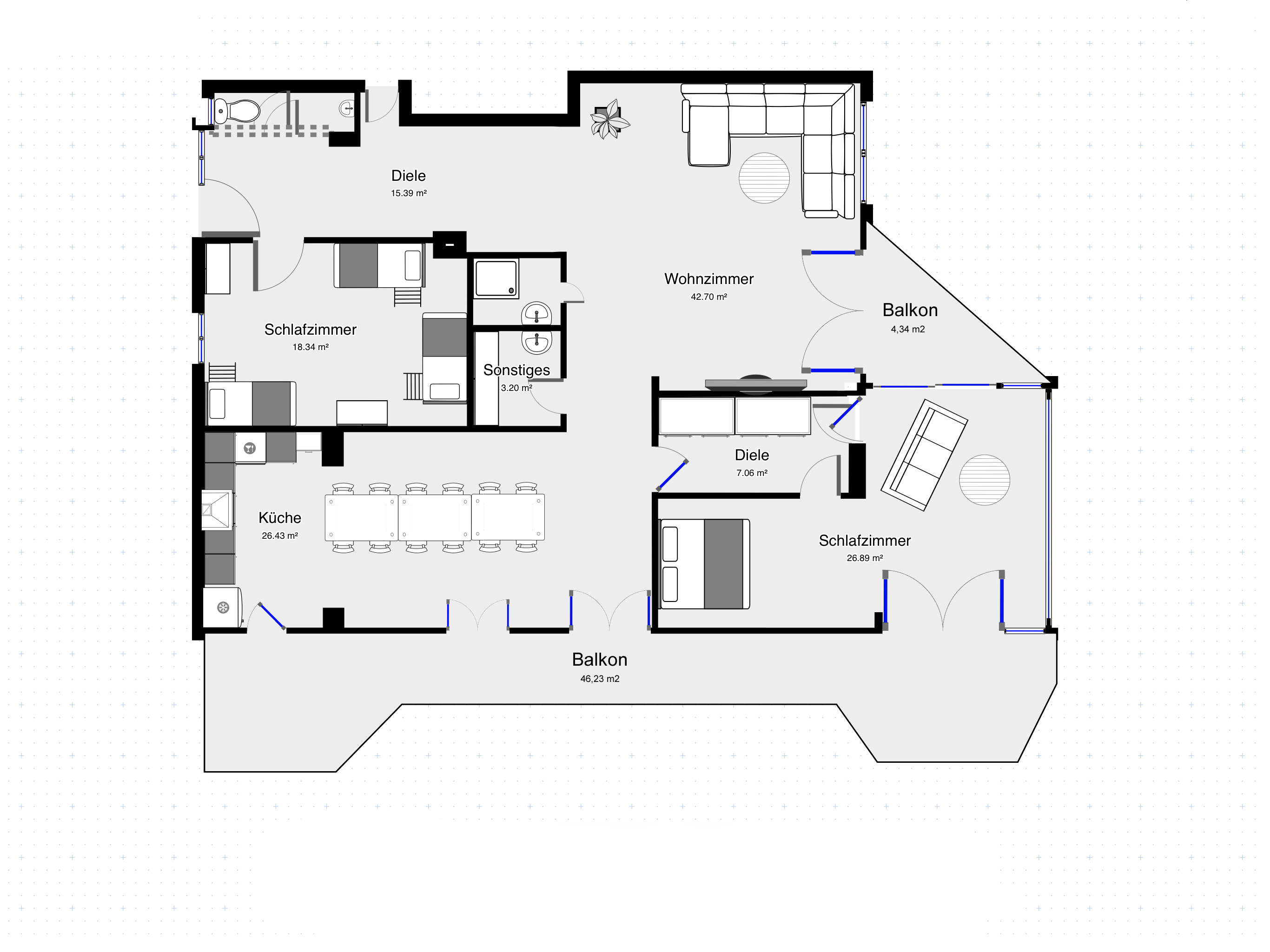 Ferienhaus Schwarzwald, Plan Erdgeschoss